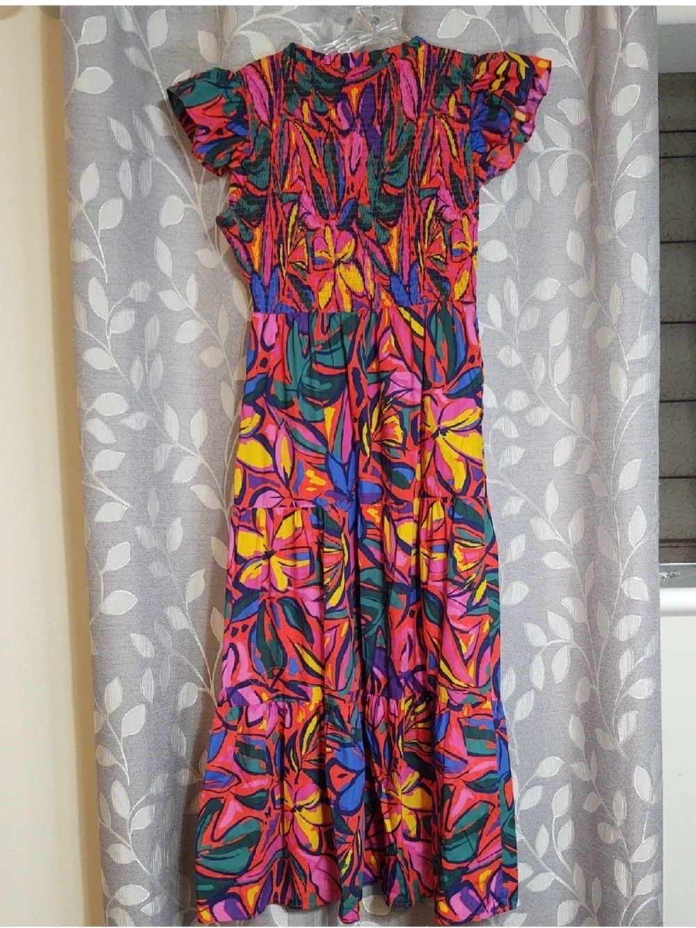 Sugarlips Pink & Multicolor Abstract Floral Maxi Dress